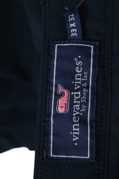 Vineyard Vines Mens Blue Polyester Chino Pants Button Closure Size 33