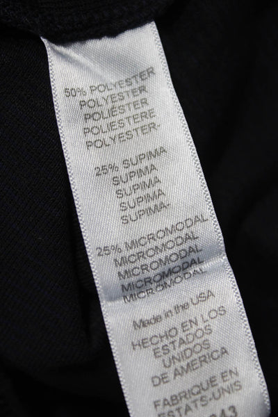 Michael Stars Women Basic Long Sleeve Crew Neck T-Shirt Black Size XS