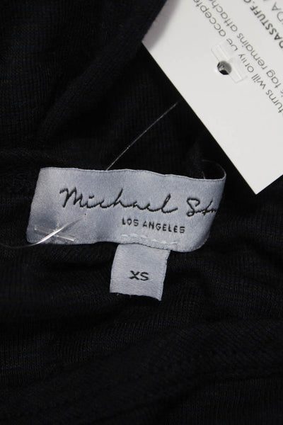 Michael Stars Women Basic Long Sleeve Crew Neck T-Shirt Black Size XS