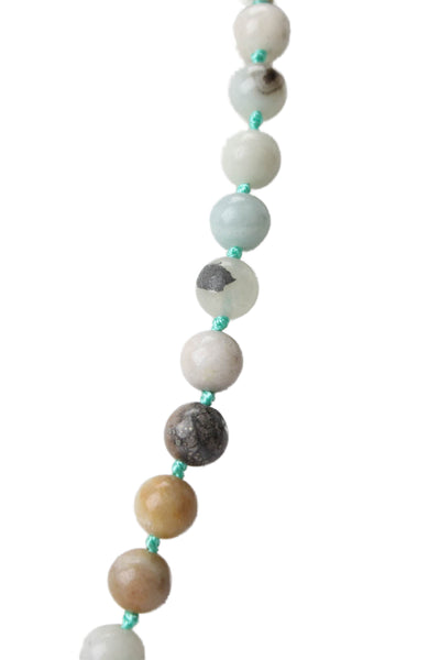 Designer Womens 925 Silver Multicolor Amazonite Beaded Necklace 20"