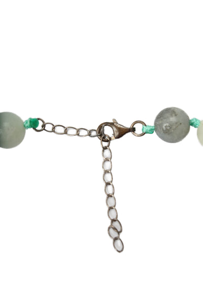 Designer Womens 925 Silver Multicolor Amazonite Beaded Necklace 20"