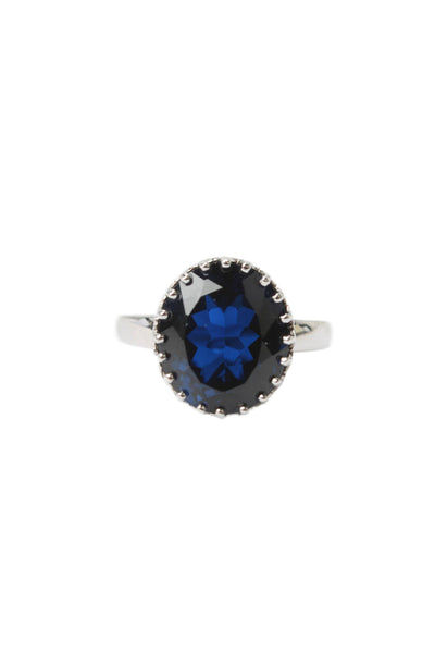 BBJ Womens 925 Silver Blue Lab Created Spinel Cocktail Ring Sz 9