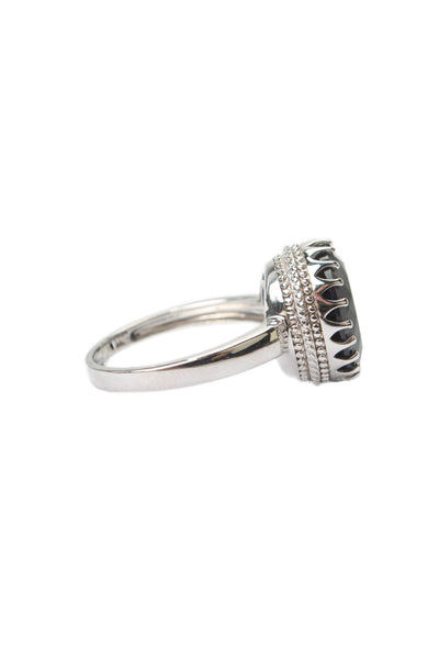 BBJ Womens 925 Silver Blue Lab Created Spinel Cocktail Ring Sz 9
