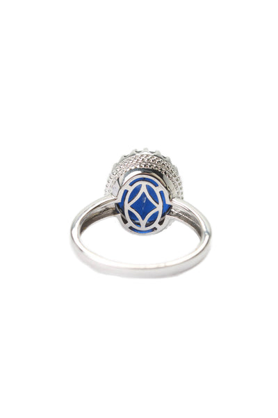 BBJ Womens 925 Silver Blue Lab Created Spinel Cocktail Ring Sz 9