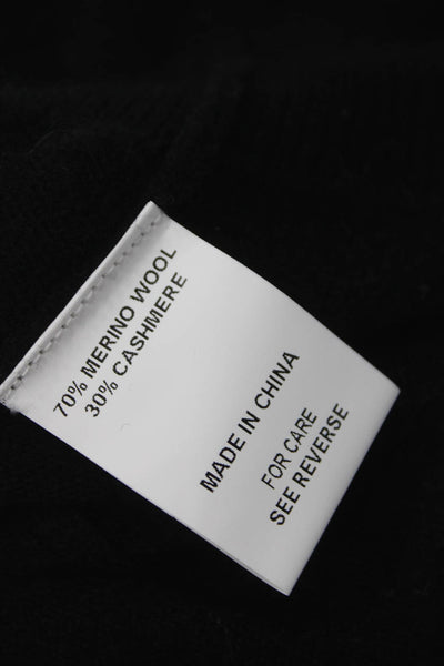 Jessie Liu Women Cardigan V-Neck Black Long Sleeve Merino Wool Size XS