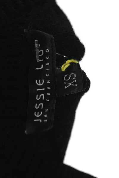 Jessie Liu Women Cardigan V-Neck Black Long Sleeve Merino Wool Size XS