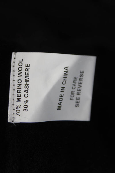 Jessie Liu Womens Merino Wool V-Neck Cardigan Black Long Sleeve Size L