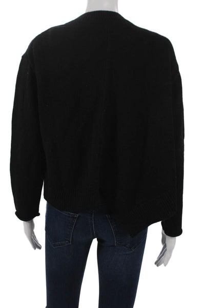 Kut Kut Women Cardigan Black Wool Crew Neck Long Sleeve Size XS