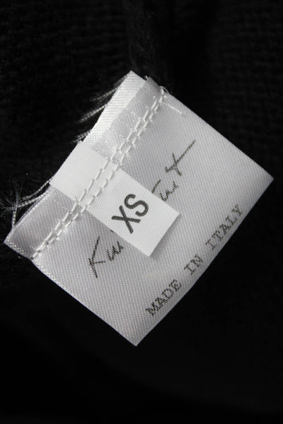 Kut Kut Women Cardigan Black Wool Crew Neck Long Sleeve Size XS