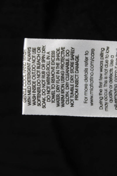 Mia Fratino Women Black Merino Wool V-Neck Long Sleeve Cardigan Size S