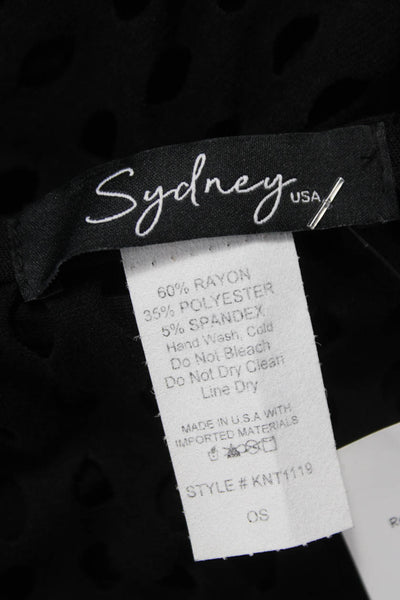 Sydney Women Tunic Black Polka Dot Boat Neck Rayon 3/4 Sleeve Size One Size