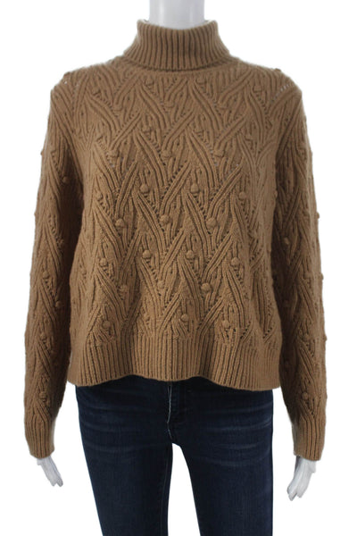 Kangra Womens Wool Turtleneck Geometric Pullover Sweater Brown Size 40