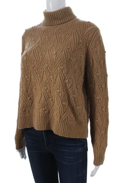 Kangra Womens Wool Turtleneck Geometric Pullover Sweater Brown Size 40