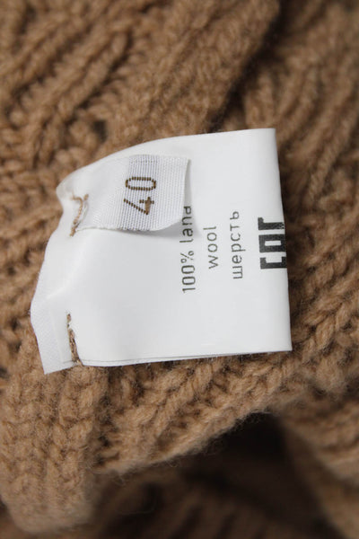 Kangra Womens Wool Turtleneck Geometric Pullover Sweater Brown Size 40
