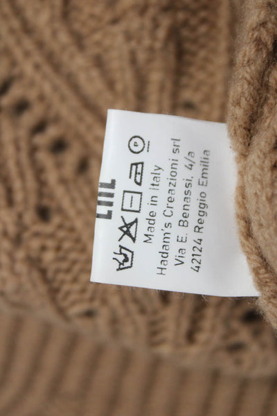 Kangra Womens Wool Turtleneck Geometric Pullover Sweater Brown Size 40