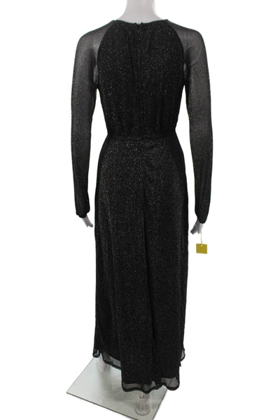 Apricot Women Black Maxi Long Sleeve Dress Size M