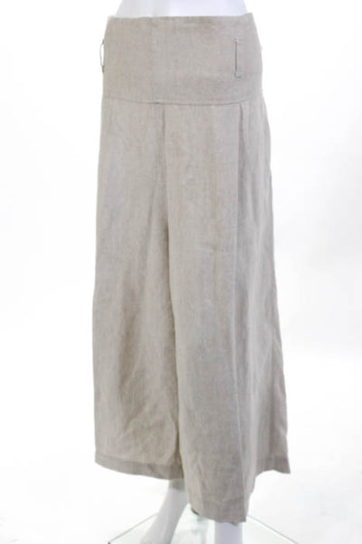 Comme Des Garcons Beige Linen Paperbag Waist High Rise Cropped Pants Size 2XL