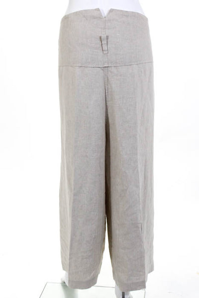Comme Des Garcons Beige Linen Paperbag Waist High Rise Cropped Pants Size 2XL