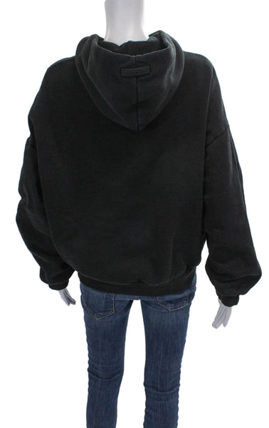Essentials Unisex Adults Gray Pullover Hoodie High Neck Cotton Blend Size S