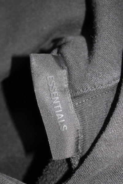 Essentials Unisex Adults Gray Pullover Hoodie High Neck Cotton Blend Size S