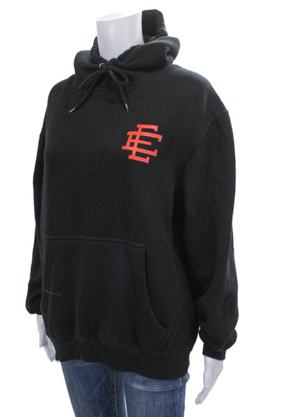 Eric Emanuel Unisex Pullover Hoodie Black Crewneck Cotton Size M