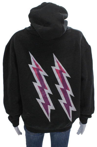 Eric Emanuel Unisex Pullover Hoodie Black Crewneck Cotton Size M