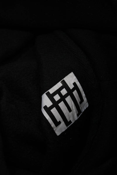 Eric Emanuel Unisex Pullover Hoodie Black Crewneck Cotton Size M