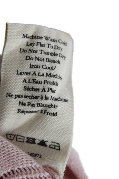 Love Shack Fancy Womens Pink V Neck Cotton Cardigan Size XS