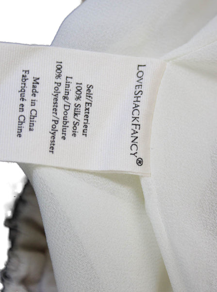 Love Shack Fancy Womens A-Line Silk Floral Short Skirt Ivory Size XS
