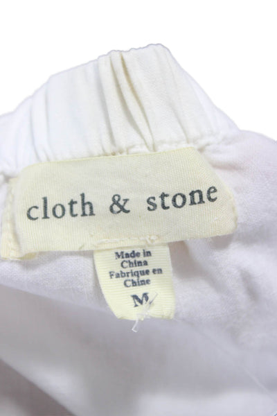 Cloth & Stone Womens White Tencel Off Shoulder Long Sleeve Basic Blouse Size M