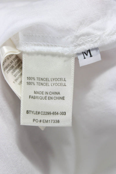 Cloth & Stone Womens White Tencel Off Shoulder Long Sleeve Basic Blouse Size M