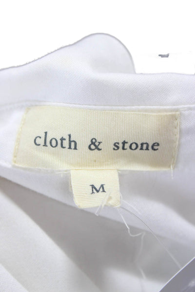 Cloth and Stone Womens White Tencel Collared Button Up Long Sleeve Top Size M