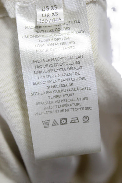 We The Free Women Basic Henley Long Sleeve Cotton T-Shirt Beige Size XS