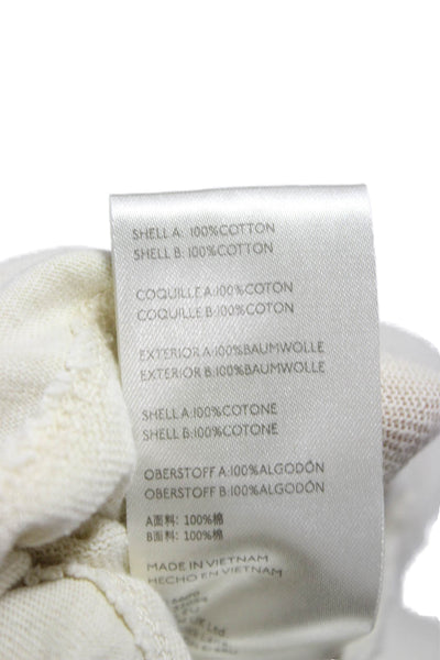 We The Free Women Basic Henley Long Sleeve Cotton T-Shirt Beige Size XS