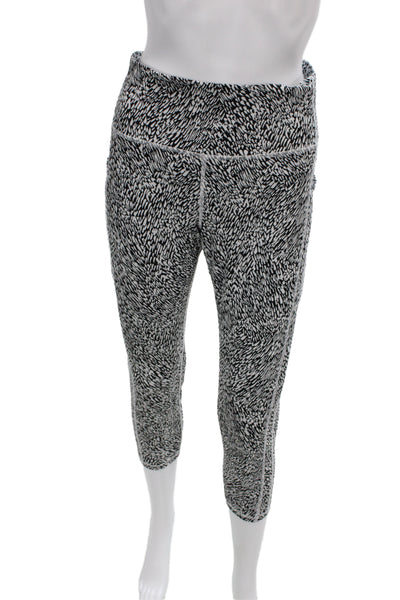 Athleta Women Black Animal Print Capri Leggings Size XL