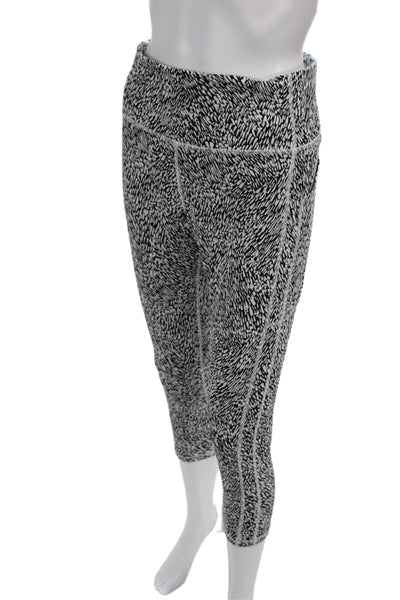 Athleta Women Black Animal Print Capri Leggings Size XL