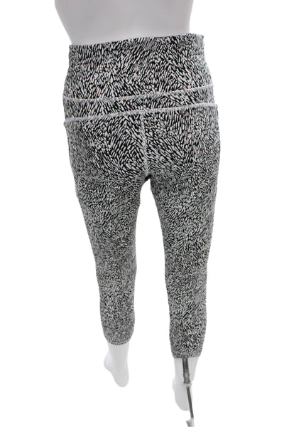 Athleta Women Black Animal Print Capri Leggings Size XL