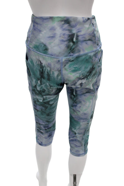 Athleta Women Capri Leggings Blue Tie Dye Size L