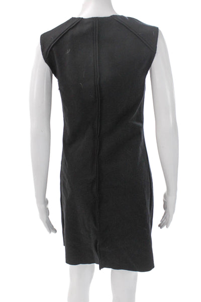 Derek Lam 10 Crosby Women Black Shift Dress Knit Faux Leather Size S