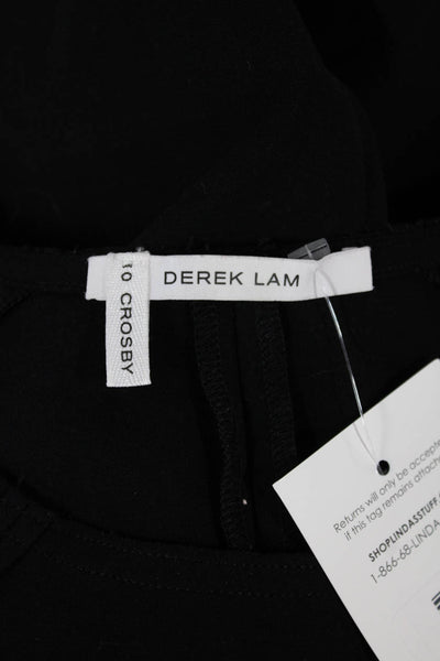 Derek Lam 10 Crosby Women Black Shift Dress Knit Faux Leather Size S