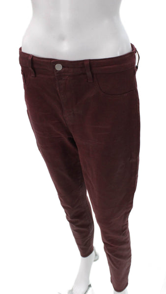 L'Agence Womens Skinny Red Jeans Cotton Blend Button Closure Size 31