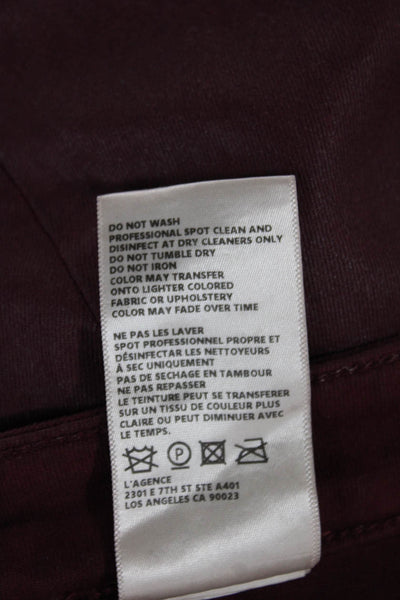 L'Agence Womens Skinny Red Jeans Cotton Blend Button Closure Size 31