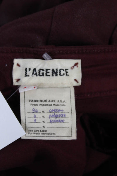 L'Agence Womens Skinny Red Jeans Cotton Blend Button Closure Size 31