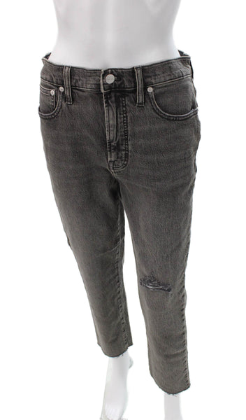 Madewell Womens Cropped Gray Mid Rise Jeans Cotton Blend Size 27