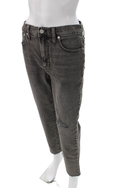 Madewell Womens Cropped Gray Mid Rise Jeans Cotton Blend Size 27