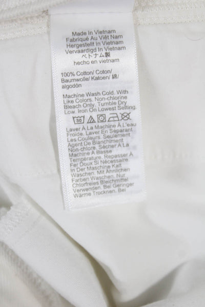 J Crew Womens Cropped White Jeans 100% Cotton Button Size 4