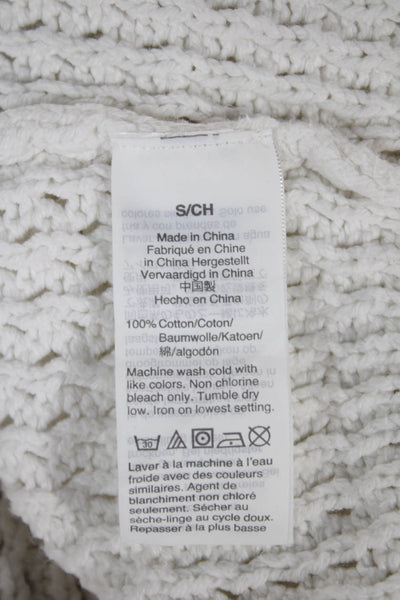 J Crew Women Pullover Cotton Crew Neck 3/4 Sleeve White Size S
