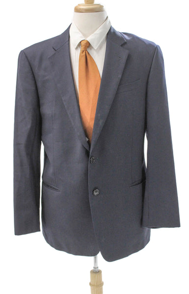 Armani Collezioni Mens Blue Wool Blazer Button Size 42