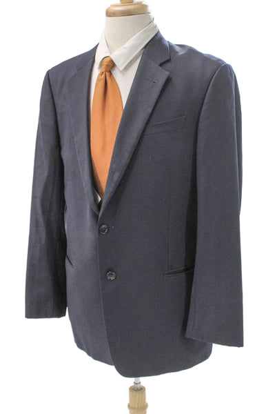 Armani Collezioni Mens Blue Wool Blazer Button Size 42