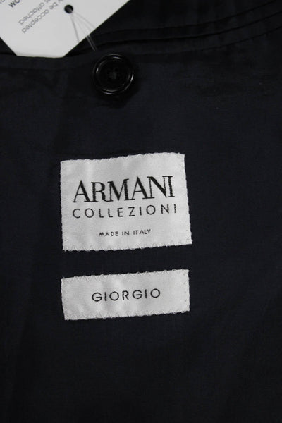 Armani Collezioni Mens Blue Wool Blazer Button Size 42